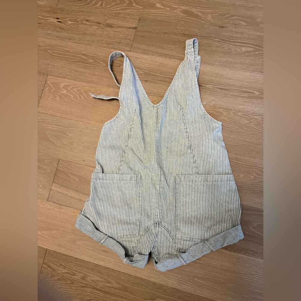 Free People High Roller Railroad Stripe Overalls